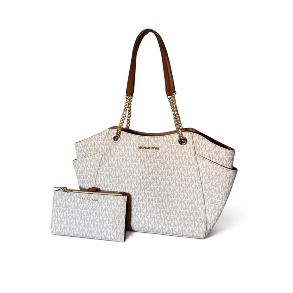 Michael Kors Jet Set Travel Shoulder Tote Bag Set With Wristlet/Wallet $378 $198